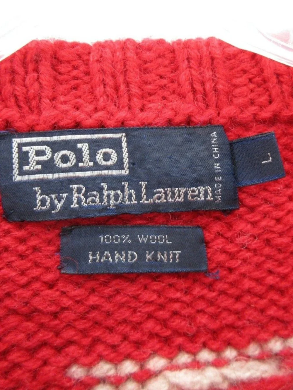 VTG Polo Ralph Lauren Sweater Large Wool Southwestern Aztec Hand Knit